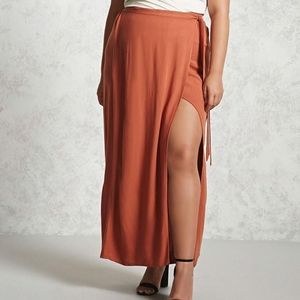 Plus Size Wrap Maxi Skirt